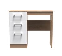 Devon Desk White & Oak 3 Drawers 90cm