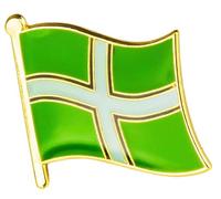 Devon Devonshire Regional English County Metal Enamel Pin Badge Lapel - 1.9cm x 1.6cm - Hard Enamel Devon Flag Crest - Historic West Country Souvenir for Jacket