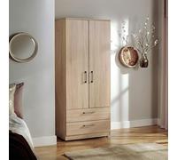 Devon Double Wardrobe - 2 Door - 2 Drawer - Oak
