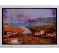 Devon England 291043 Porlock Weir Watercolour Picture Limited Edition A4