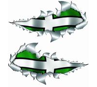 Devon Flag Metal Rip Open Sticker 150mm