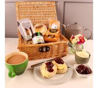 Devon Hampers Cream Tea Afternoon Tea Hamper for 4 People - Shortbread Biscuits & Fudge Gift Set - Local Devon Produce Birthday Gift for Women