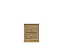Devon 2 Drawer Oak Bedside Cabinet - Brown - LPD Home - Wilko