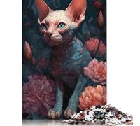 Devon Rex Cat Dream Puzzles 500 Pieces for Teenagers Gifts Wooden Puzzle Adult Jigsaw Puzzle Puzzling for Gift 500pcs (52x38cm)
