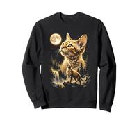 Devon Rex Cat Howling At The Moon Meme Sweatshirt