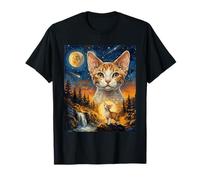 Devon Rex Cat Howling to The Moon T-Shirt