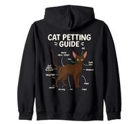 Devon Rex Cat Petting Guide Funny Cat Lover Zip Hoodie
