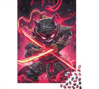 Devon Rex Cat Samurai Warrior Animal Jigsaw Puzzle 1000 Pieces for Adults Night In, 38x26cm/1000pcs