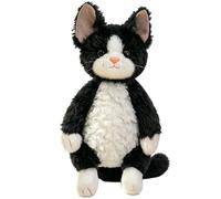 Devon Rex Cat Stuffed Animal, Cute Sitting Two Tone Kitten Plush Toy for Cuddling Home Decor (Grey,40cm/16in)