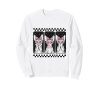 Devon Rex Cat Trio Coquette Bow Bubblegum Retro Sweatshirt