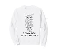 Devon Rex: Mischief and Grace, Geometric Art Cat Lover Sweatshirt