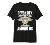 Devon Rex Proof that Aliens are Already Among Us Funny Cat Premium T-Shirt