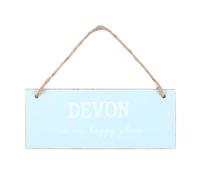 Devon Souvenir: Coastal Home Decor Seaside Gift - Nautical Hanging Sign, Perfect Coastal Holiday Memento and Reminder that Devon is My Happy Place