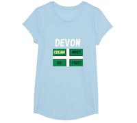 Devon T Shirt Cream Must Go First on Your Scone T-Shirt, Girls, Baby Blue, Small
