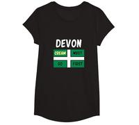 Devon T Shirt Cream Must Go First on Your Scone T-Shirt, Girls, Black, Small