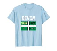 Devon T Shirt Cream Must Go First on Your Scone T-Shirt, Men, Baby Blue, X-Large
