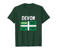 Devon T Shirt Cream Must Go First on Your Scone T-Shirt, Men, Dark Green, X-Large
