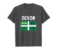 Devon T Shirt Cream Must Go First on Your Scone T-Shirt, Men, Dark Heather Grey, Small