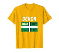 Devon T Shirt Cream Must Go First on Your Scone T-Shirt, Men, Golden Yellow, Small