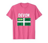 Devon T Shirt Cream Must Go First on Your Scone T-Shirt, Men, Pink Heather, Large