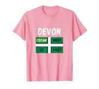Devon T Shirt Cream Must Go First on Your Scone T-Shirt, Men, Pink, XX-Large