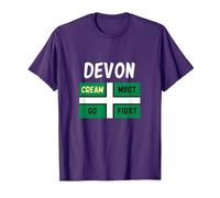 Devon T Shirt Cream Must Go First on Your Scone T-Shirt, Men, Purple, Large
