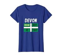 Devon T Shirt Cream Must Go First on Your Scone T-Shirt, Women, Royal Blue, Small