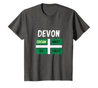Devon T Shirt Cream Must Go First on Your Scone T-Shirt, Youth, Asphalt Grey, X-Small