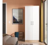 Devon Tall Wardrobe White & Oak 2 Doors 182cm
