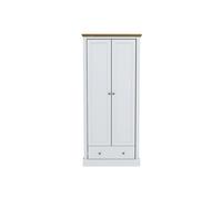 Devon White 2-Door Wardrobe - Classic Elegance with Spacious Storage