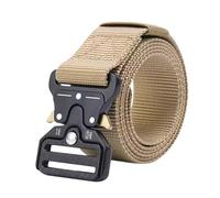 Devons Treasures Tactical Belt, Military Hiking Rigger Heavy Duty Nylon Web Work Belts for Men with Quick-Release Metal Buckle - Khaki