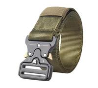 Devons Treasures Tactical Belt, Military Hiking Rigger Heavy Duty Nylon Web Work Belts for Men with Quick-Release Metal Buckle - Green