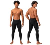 DEVOPS 2-3 Pack Men's Compression Pants Leggings Pocket or Non-Pocket, 1# (Basic) - Black / Black(g), Medium