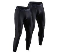 DEVOPS 2 Pack Men's Compression Pants Athletic Leggings with Pocket/Non-Pocket - black - X-Large