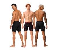 DEVOPS 3 or 5 Pack Compression Gym Shorts Men Spandex Sport Shorts Athletic Workout Running Performance Baselayer Underwear, 2# (Basic) - Black / Black / Black, Large