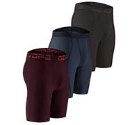 DEVOPS 3 or 5 Pack Compression Shorts Men Spandex Sport Shorts Athletic Workout Running Performance Baselayer Underwear, 2# (Basic) - Black / Brick / Charcoal, Medium