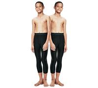 DEVOPS Boys 2-Pack 3/4 Compression Tights Sport Leggings Pants, Black / Black, Medium
