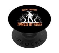 DevOps Engineer by Day Zombie by Night Fun Halloween Creepy PopSockets Adhesive PopGrip