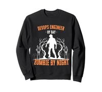 DevOps Engineer by Day Zombie by Night Fun Halloween Creepy Sweatshirt