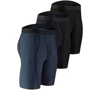 DEVOPS Men's Compression Shorts Underwear with Pocket (3 Pack) - - Small