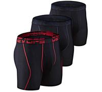 DEVOPS Men's Perfomance Cool Dry Mesh Underwear Boxer Trunk 6-inch Brief (3 Pack), 6-inch_(black / Black / Black), XL