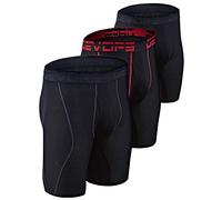 DEVOPS Men's Perfomance Cool Dry Mesh Underwear Boxer Trunk 6-inch Brief (3 Pack), 9-inch_(black / Black / Black), XL