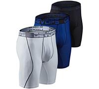 DEVOPS Men's Perfomance Cool Dry Mesh Underwear Boxer Trunk 9-inch Brief (3 Pack) - Multi - Large