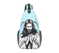 Devoted Jesus Men Women Sling Bag Multiple Pockets Shoulder Backpack Anti Theft Shoulder Bags For Camping Shopping Running Travel
