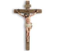 DevotedWalls 14" H Catholic Realistic Crucifix for Wall,Hand Painted Jesus Christ Wall Cross,Bloody Jesus on Crucifix,Realistic Jesús Chirst Cross for Church,Chapels and Home(Hand Painted in Full