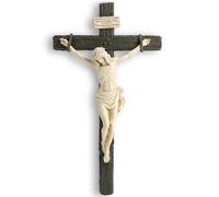 DevotedWalls 20.75" H Catholic Realistic Style Crucifix for Wall, Large realistic Jesus Chirst Cross for Church, Chapels and Home (Black and White Color)