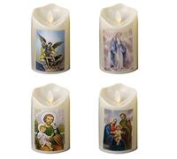 Devotional Prayer Candles Christian Church Flameless Candles Set: LED Lights: Jesus Electric Tea Light Candle Fake Candle Religious Unique Religious Decoration Flameless Devotion Candle