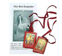 Devotional Scapulars Red Cloth Scapular of The Passion with Instruction Pamphlet, 18 Inch, cloth