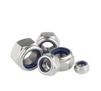 DeVow 1/5/ 10/ 20pcs M2 M2.5 M3 M4 M5 M6 M8 M10 M12 M14 M16 M18 M20 M22 304 Stainless Steel Nylon Self-lock Hex Nuts Locknut DIN985(M3 x20pcs)