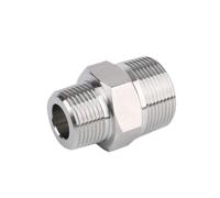 DeVow 1/8" 1/4" 3/8" 1/2" 3/4" X M6 M8 M10 M12 M14 M16 M18 M20 BSP Male Thread 304 Stainless Steel Hex Nipple Pipe Fitting Adapter(BSP1I4_M8X1)